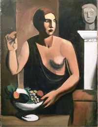 M. Sironi, Nudo con frutta